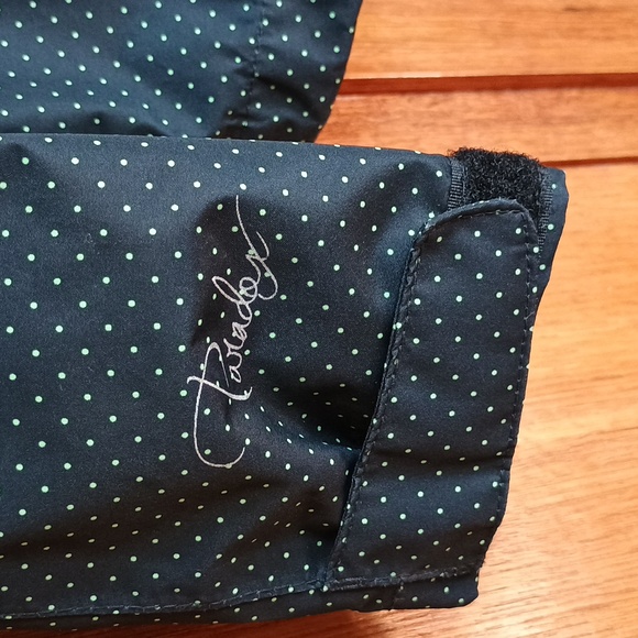 Lightweight black rain jacket with green dots, size S - Picture 3 of 7